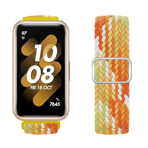 Нейлоновый плетеный ремешок Huawei Band 7 с пряжкой и браслетом регулируемой длины