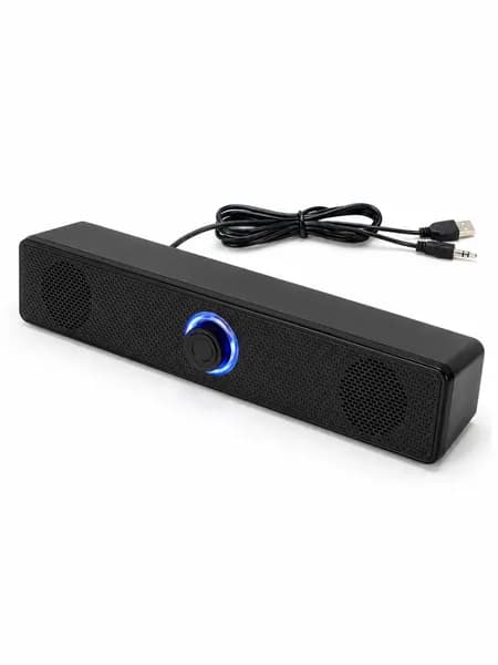 Компактная проводная колонка для ПК и ноутбука, настольная акустика с USB и 3,5 мм подключением