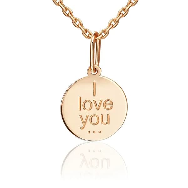 PLATINA Подвеска "I love you..." из красного золота 585 пробы