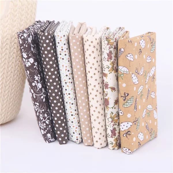 Цветочная печать хлопке Ткань patchwork, 7 шт размером 25х25 см