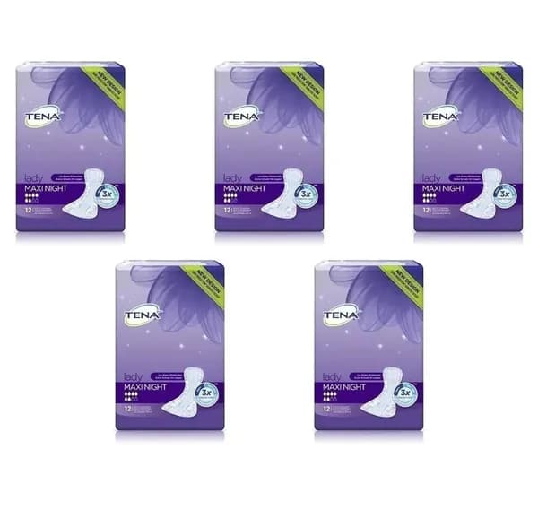 TENA Lady Maxi Night, прокладки для ночного мочевого пузыря, 6 капель, 12x5(60) шт.