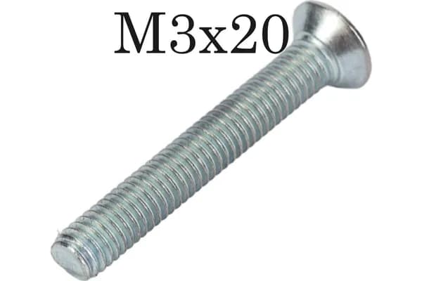 Винт Потайной M3x20 DIN 965, 20 шт.