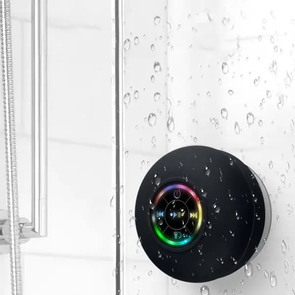 Портативная Bluetooth-колонка с LED-подсветкой, присоской и защитой IPX4