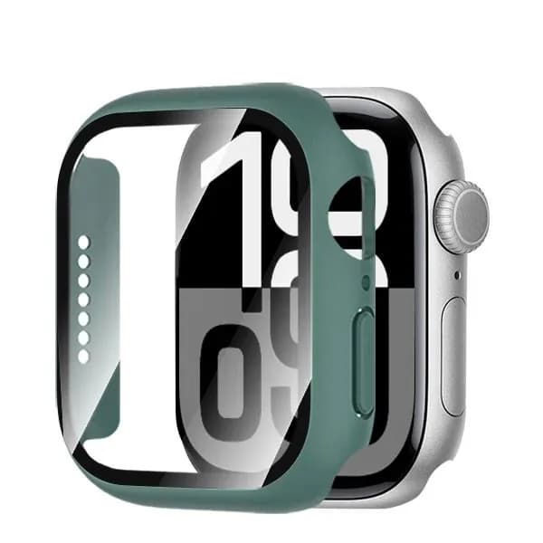 Защитный кейс со стеклом для Apple Watch 44мм Клеевой чехол для iWatch серии 4 5 6 Защита от царапин и ударов