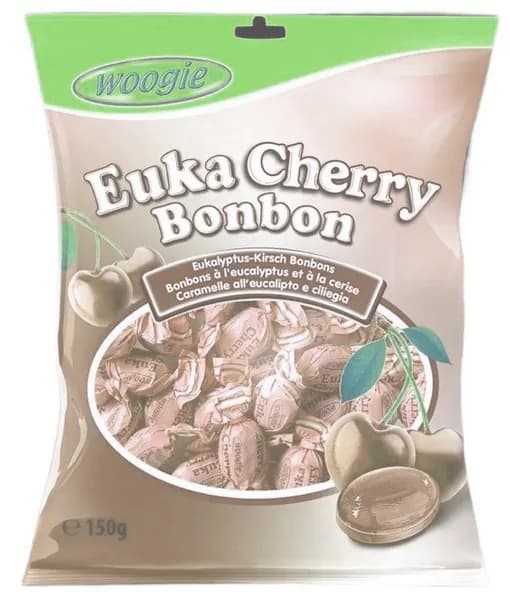 Конфеты леденцовые со вкусом эвкалипта и вишни WOOGIE Euka Cherry Bonbon (Австрия) 150 гр.