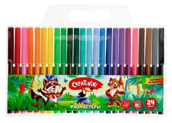 Фломастеры стираемые 24 шт Creativiki, водные