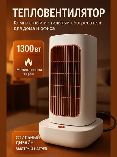 Тепловентилятор обогреватель для дома напольный 1300 Вт