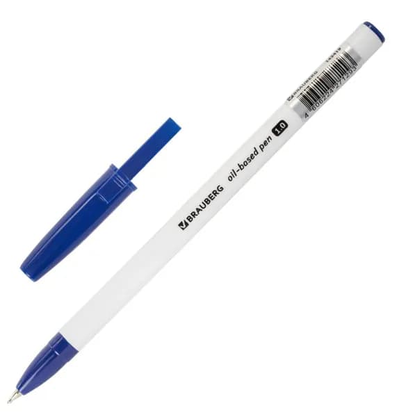 Ручка масляная, СИНЯЯ, линия письма 0.5 мм // BRAUBERG Stick Medium