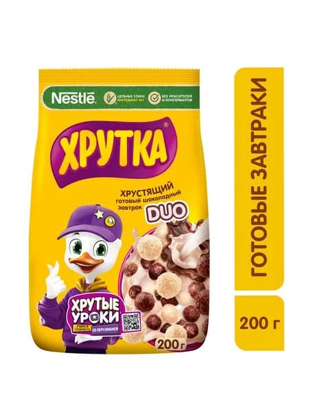 Готовый шоколадный завтрак Хрутка Duo, 200 г х 7 шт