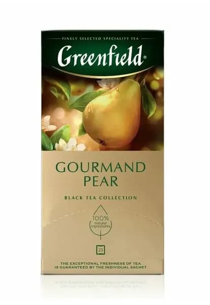 Greenfield Чай черный в пакетиках Gourmand Pear, 25 пак. х 1,5 гр.