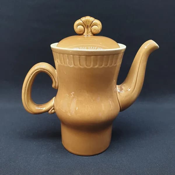 Чайник керамический винтажный СССР. Заварочный с крышкой, коричневый для кухни и сервировки