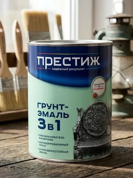 Грунт-эмаль по ржавчине 3в1 коричневая алкидная 0.9 кг