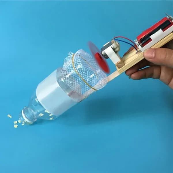 Детский DIY-пылесос из дерева с электродвигателем и вентилятором