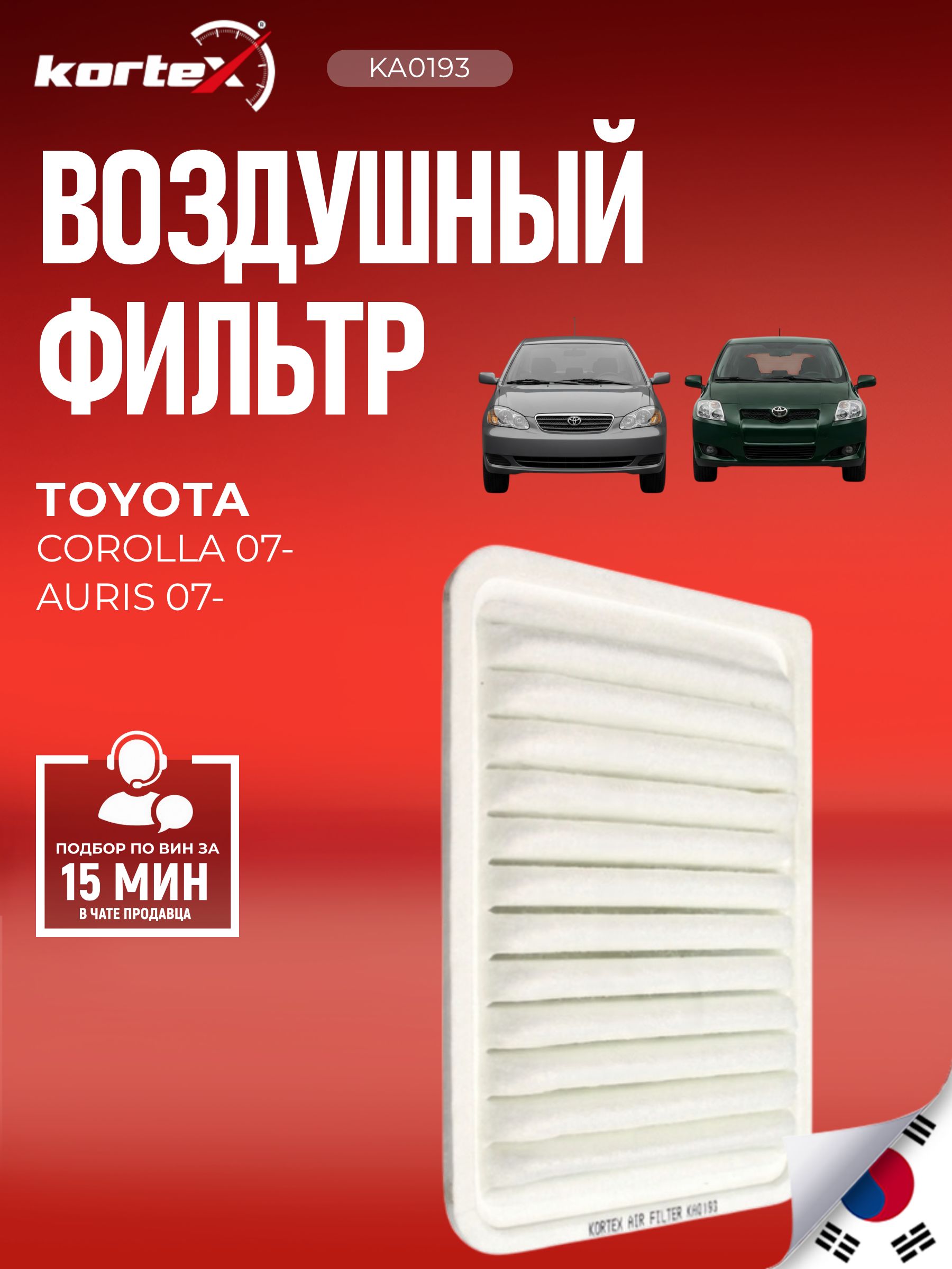 Фильтр воздушный Toyota Тойота Avensis Авенсис Corolla Королла RAV 4 Yaris