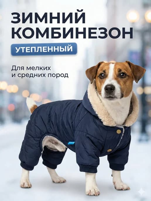 Комбинезон для собак мелких и средних пород зимний одежда