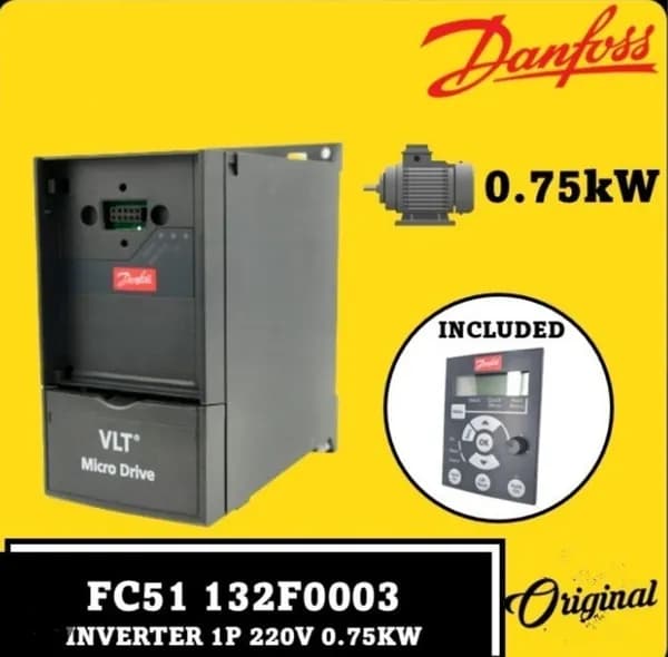 Частотный Преобразователь Danfoss FC-051PK75S2 132F0003 0.75кВт, 4.2А, 220В, Арт. 132F0003