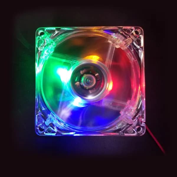 80-мм светодиодный вентилятор охлаждения шасси - прозрачный, цветная подсветка