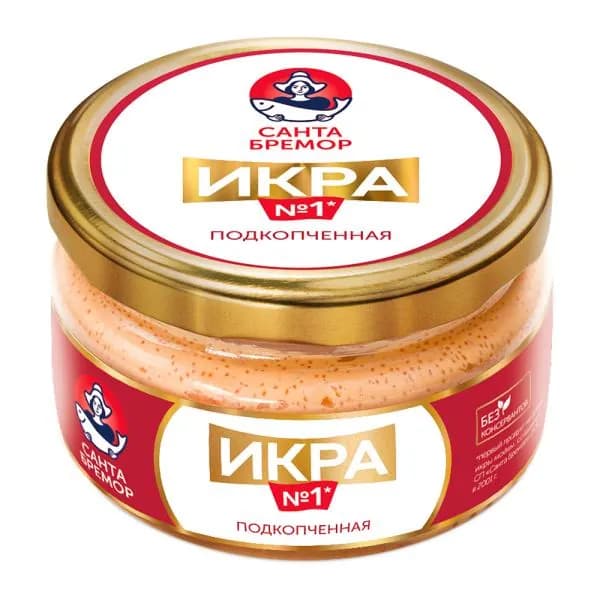 Икра мойвы Санта Бремор Подкопченная 180г