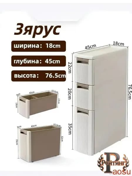 Рейтинг Тумба для ванной,, 18х45х76.5 см