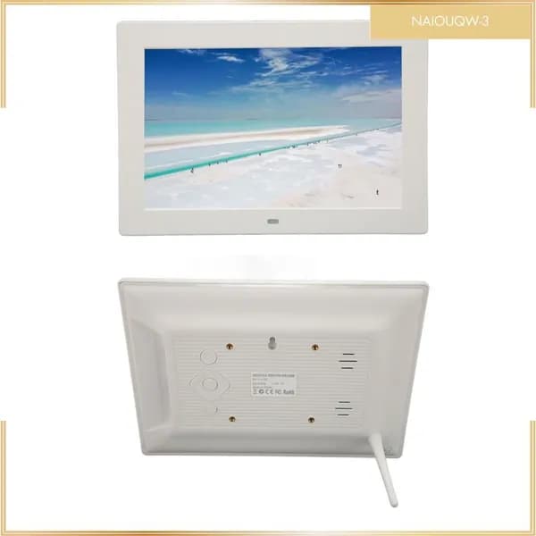 10 Inch Digital Photo Frame, Высококачественный IPS экран, для домашнего использования и подарков Белый американский стандарт