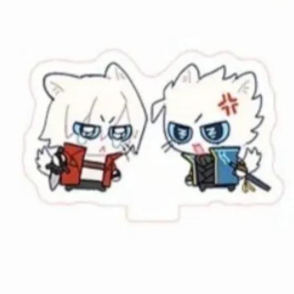 Акриловая фигурка Devil May Cry для декора стола, Верджил и Данте в образе с кошкой, коллекционный сувенир, подарок для косплееров