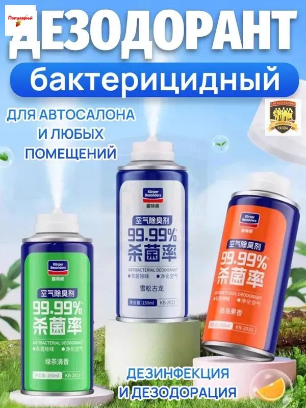 свежитель-очиститель кондиционера. Ликвидатор / нейтрализатор запахов в салоне автомобиля.180 мл