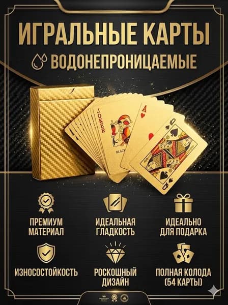 Карты Неоновые Игральные 54 Шт, / Подарочные Для Покера, Карточных Игр,водонепроница