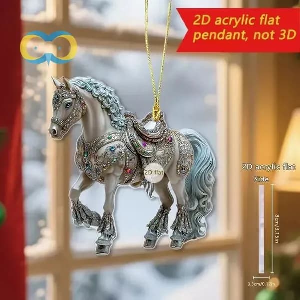 Елочная игрушка 8 см Животные Лошадь 1 шт.