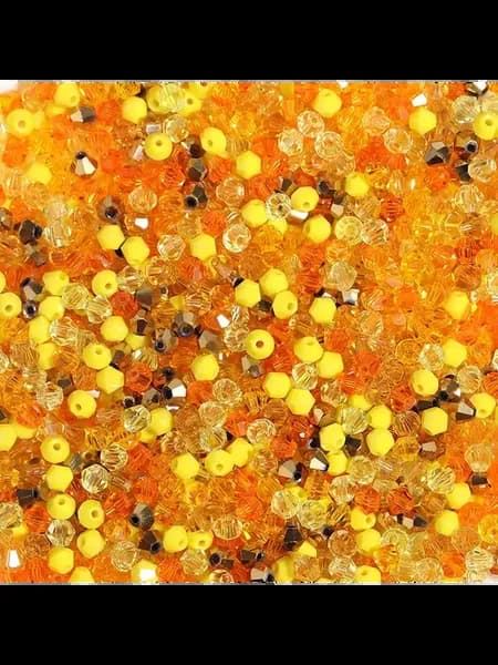 Стеклянные бусины 4 мм, разноцветные Оранжевый, Желт