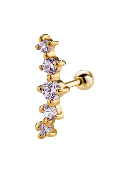 Серьга из серебра для пирсинга хряща, хеликса Файв