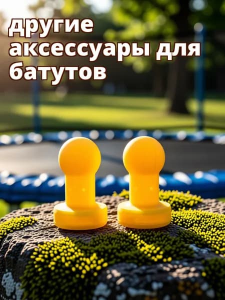 Комплект из 4 пластиковых колпачков на стальные трубы для батута жёлтого цвета