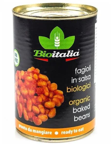 Фасоль BIOITALIA в томатном соусе консервированная 400г