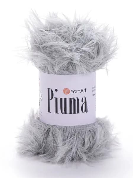 Пряжа Piuma YarnArt - 4406 (светло-серый) уп. 1 моток, 100% полиэстер, (50г, 100м) нитки для ручного вязания