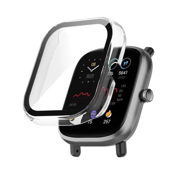 Чехол и защитное стекло для часов Amazfit GTS 2 Mini, прозрачный