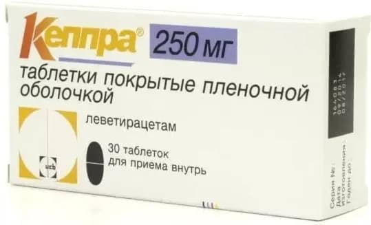 Кеппра, таблетки покрыт. плен. об. 250 мг, 30 шт.