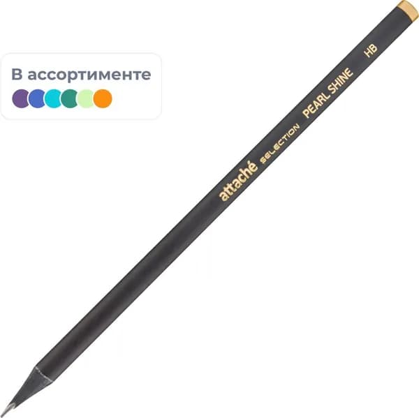 Карандаш чернографитный HB Attache Selection Pearl Shine заточенный трехгранный