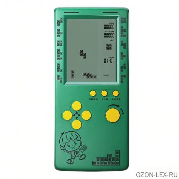 Классическая блочная игровая консоль с игрой Тетрис
