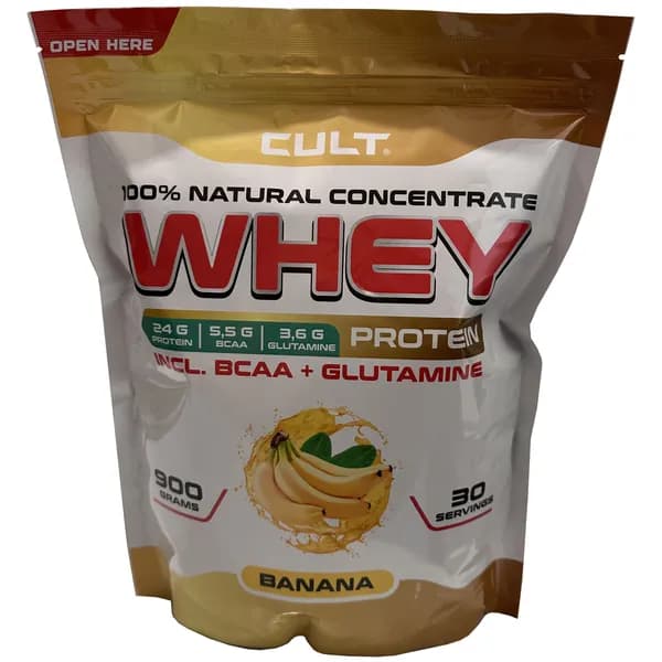 Протеин сывороточный Cult Whey Protein Concentrate 80 - 900 грамм, банан (новый дизайн!)
