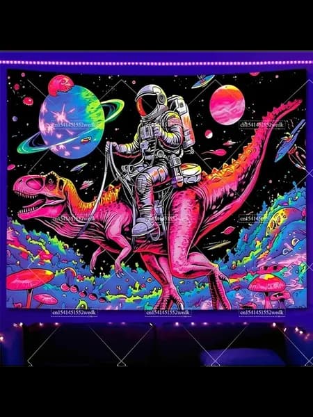 Гобелен Blacklight Динозавр 95x73cm, GGT6