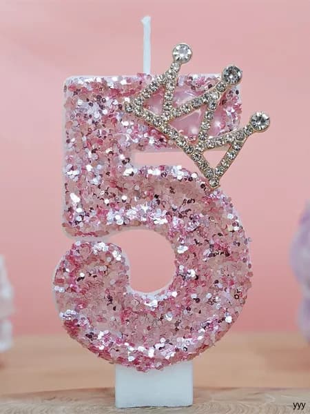 Свечи для торта цифра 5 "5", 7.5 см х 4 см, 1 шт