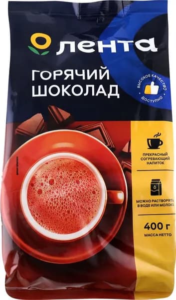 Какао-напиток растворимый ЛЕНТА Горячий шоколад, 400г