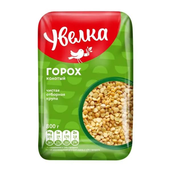 Горох Увелка колотый 800г