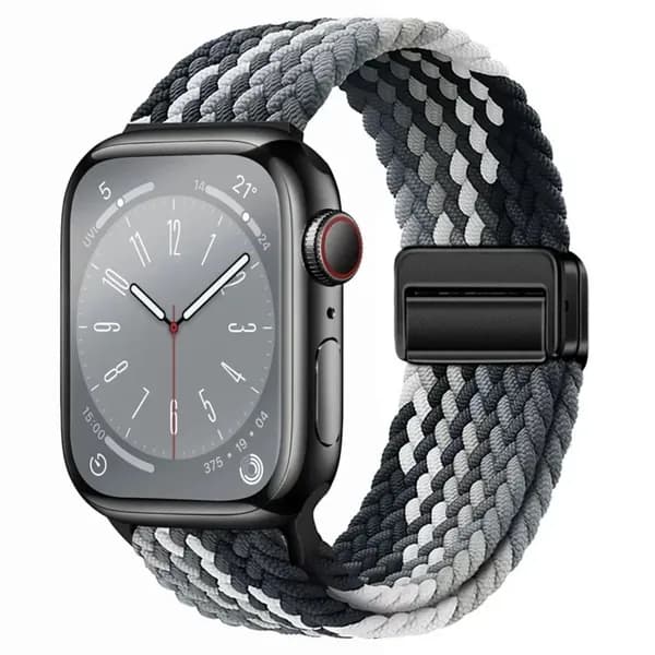 Эластичный нейлоновый ремешок с магнитной пряжкой, подходит для Apple Watch серий 1-9, SE/10, 42-44-45-46-49мм