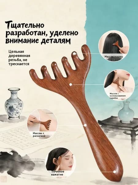 Средство для лечения головы в меридиан массажа с пятью когтями