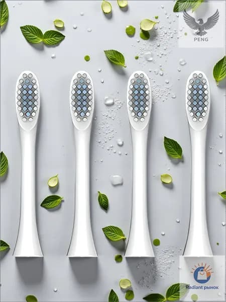 КОМПЛЕКТ 4ШТ насадка для электрической зубной щетки Sonic Toothbrush X-3, белый-0
