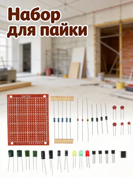 Комплект элементов для пайки с пластиковым тренажерным модулем для практики