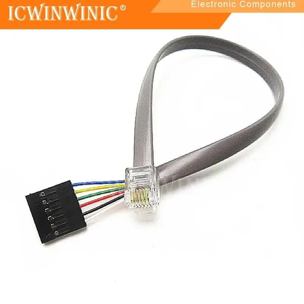 1шт./лот ICSP crystal plug RJ11 to SIP6 download cable/socket cable for ICD3 ICD2 PICKIT3 Интегральная схема
