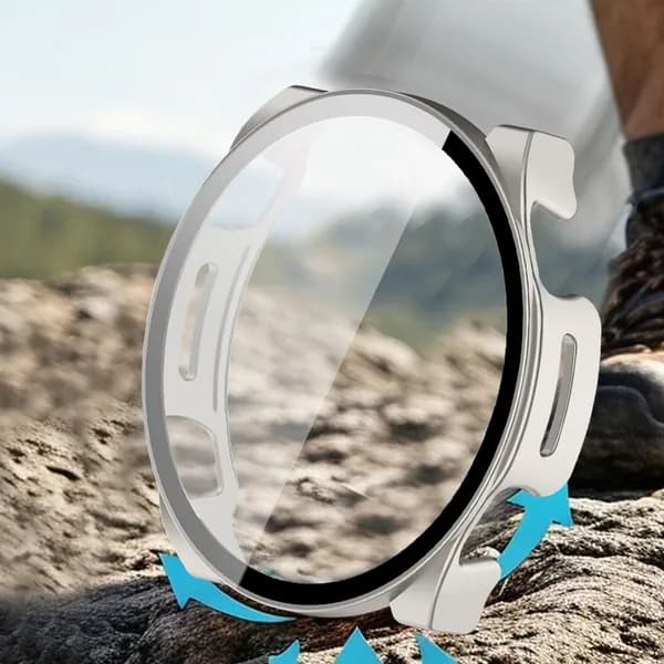 Чехол для часов Amazfit Cheetah2 Ultra A2441 из поликарбоната и закалённого стекла, матовый титановый цвет