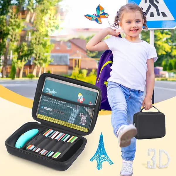 Чехол для 3D-ручки 3Doodler Start+ Essentials (2024) из эва, жёсткий, водонепроницаемый, чёрный