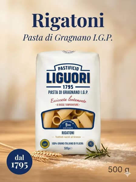 Макароны Liguori Rigatoni паста из твердых сортов пшеницы Pasta di Gragnano I.G.P.